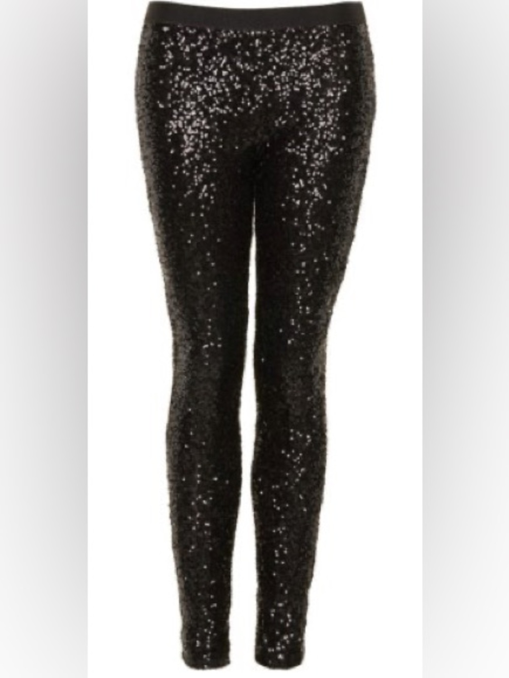 Topshop: Black Sequin Leggings